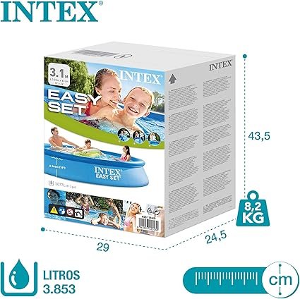 detalle caja piscina Hinchable grande Intex 305x76 cm infantil y adultos